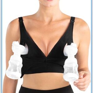 MOMCOZY Black Comfort Nursing/Pumping Bra- 2XL